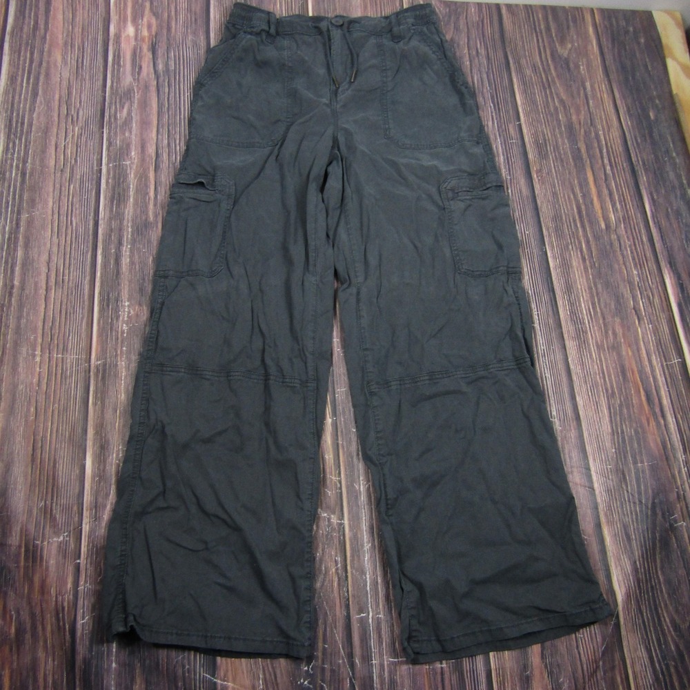 SO Pants Juniors M Black High Rise Cargo Lyocell Stretch Drawstring Pockets